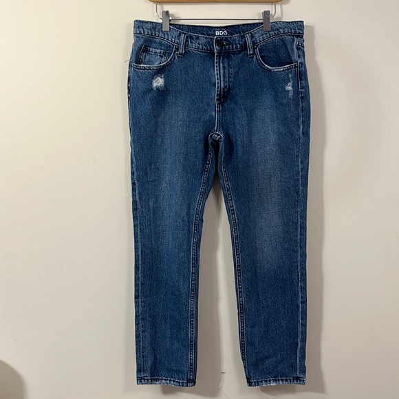 BDG Denim - BDG Urban Outfitters Slim Boyfriend Distressed Medium Wash Jeans Size 30